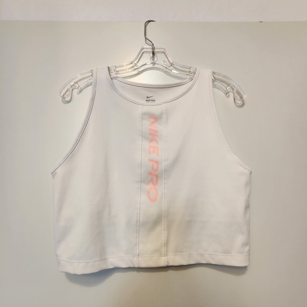 Nike Pro Women's White Dri-Fit Swoosh Sports Bra Style DA0540-100 - Size L